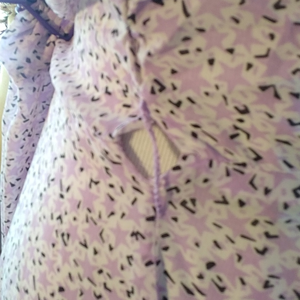 Vintage Lavender Print Day Dress waist 32in - Picture 5 of 5